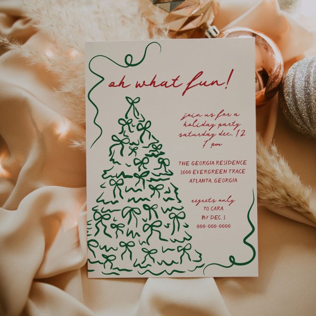 Desenho De Mão Oh Que Convite de festas De Natal D (Criador carregado)