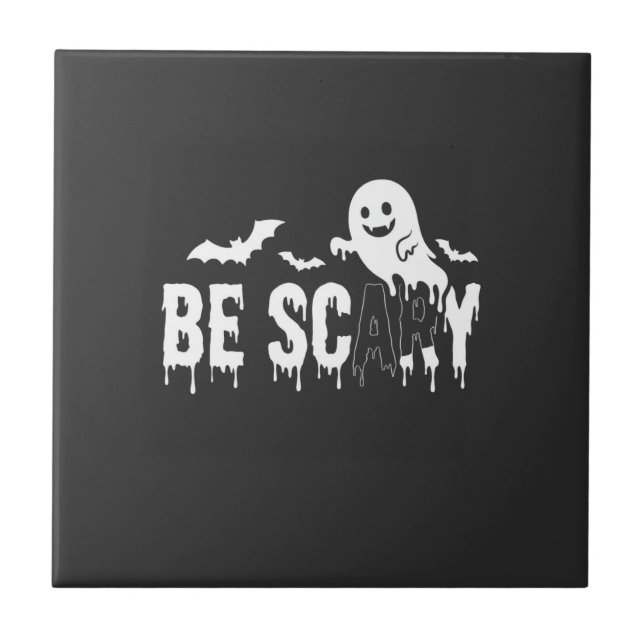 Desenho de Morcego Fantasma de Halloween Assustado (Frente)