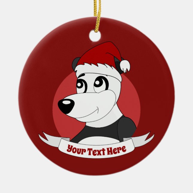 Desenho de Natal com ornamento de cerâmica de pand (Frente)
