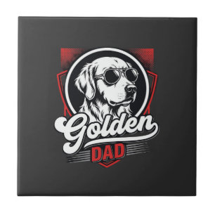 Desenho de Óculos de Sol Golden Dad Golden Retriev