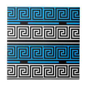 Desenho de padrão de frete de chave grega azul pre