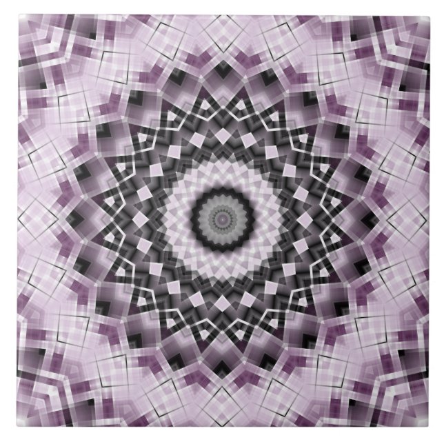 Desenho de padrão de mandala geométrico violeta e  (Frente)