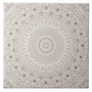 Desenho de Padrão Mandala Bege e Taupe