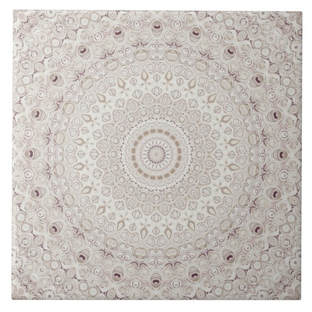 Desenho de Padrão Mandala Bege e Taupe (Frente)