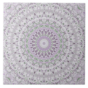 Desenho de Padrão Mandala Lavanda e Verde