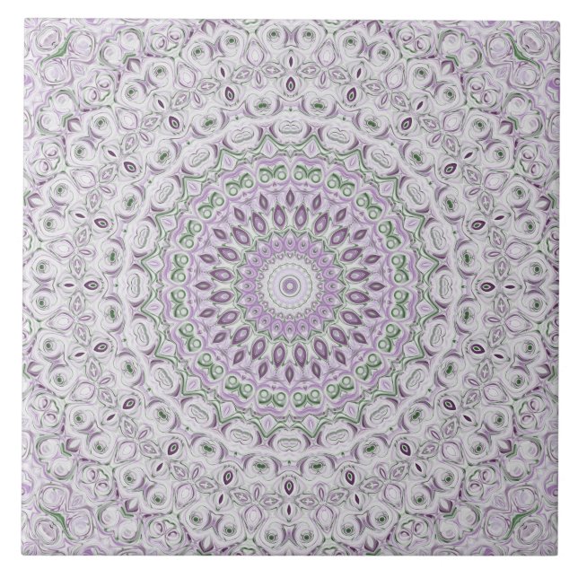 Desenho de Padrão Mandala Lavanda e Verde (Frente)