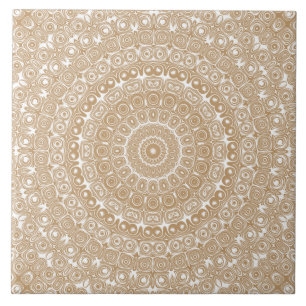 Desenho de Padrão Mandala Marrom Camelo