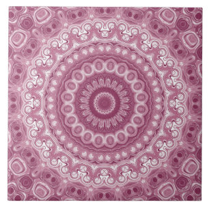Desenho de Padrão Mandala Rosa Empoeirada