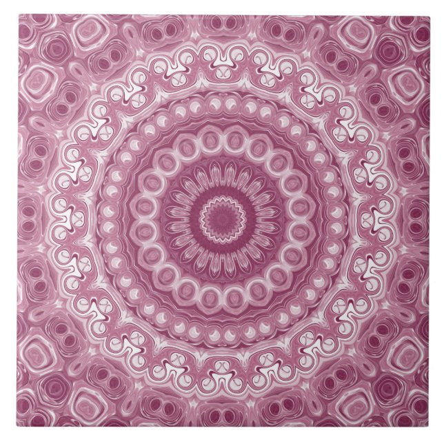 Desenho de Padrão Mandala Rosa Empoeirada (Frente)