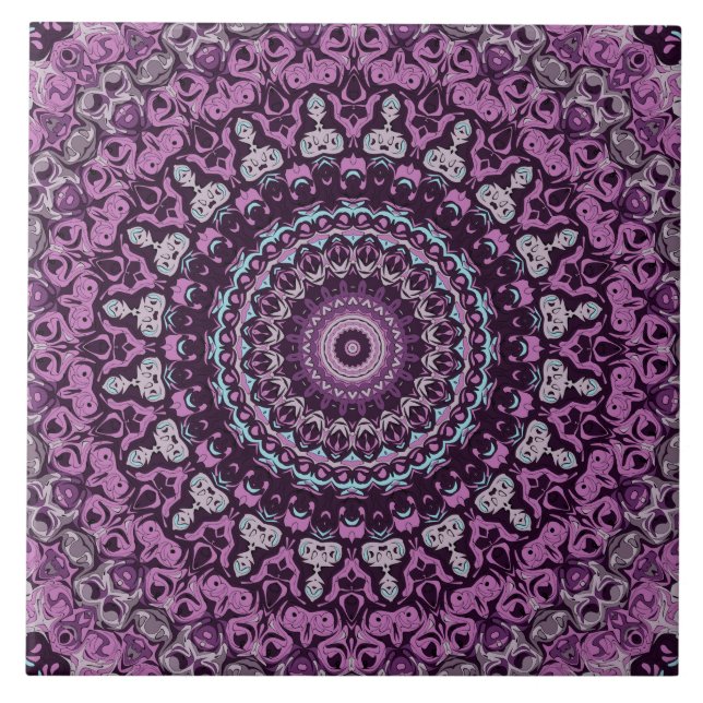 Desenho de Padrão Mandala Roxo e Lavanda (Frente)