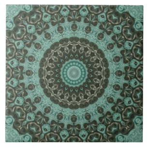 Desenho de Padrão Mandala Verde Antigo