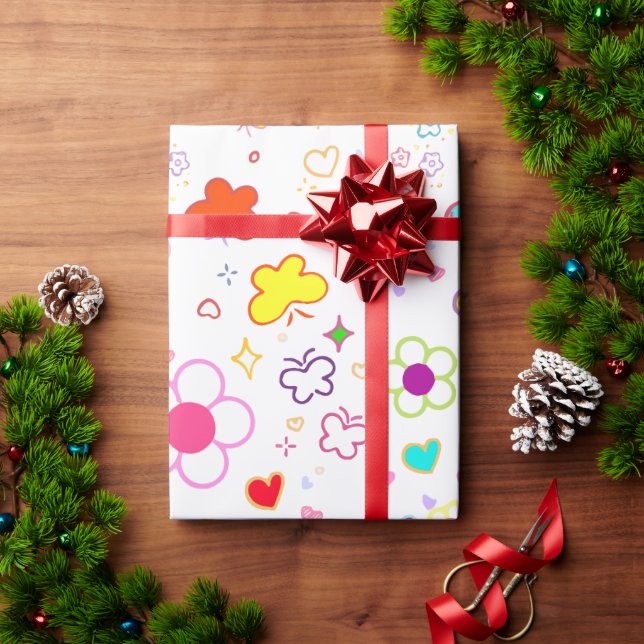 desenho de papel de embrulho para presente (Presente de Natal)