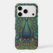 Desenho de pavão boêmio vintage elegante