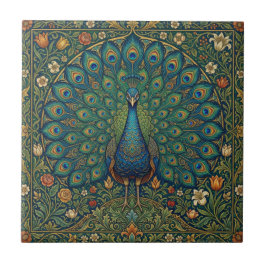 Desenho de pavão boêmio vintage elegante