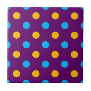 Desenho de Pontos Amarelos e Azuis em Fundo Roxo