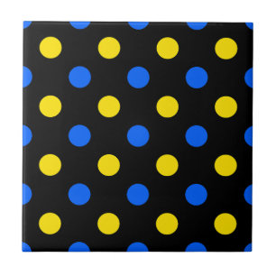 Desenho de Pontos Pintados Preto Azul Amarelo