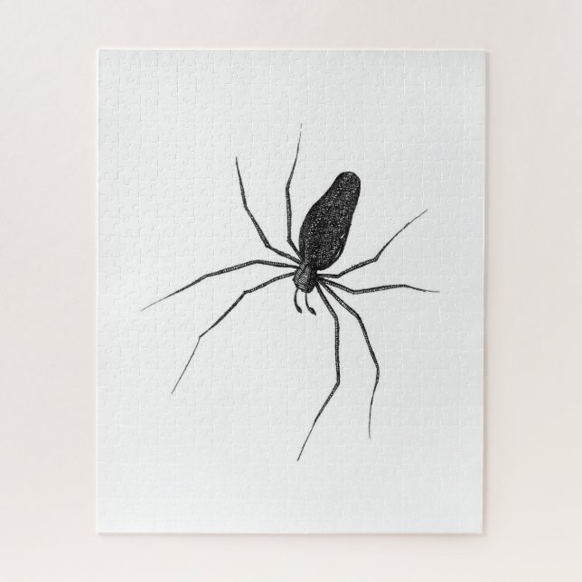 Desenho de quebra-cabeça de aranha preto e branco (Vertical)