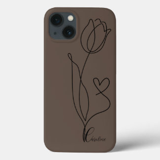desenho de rosa de flor preta coração telefone per