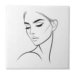 Desenho de rosto de mulher de uma linha n.o 3