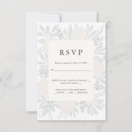 Desenho de RSVP de casamento elegante canto de flo