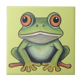 Desenho de sapo com lápis de cor