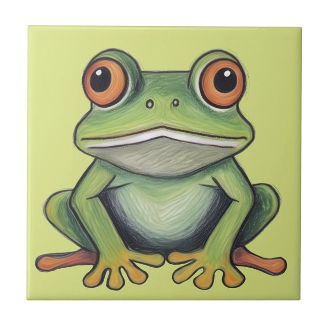 Desenho de sapo com lápis de cor (Frente)