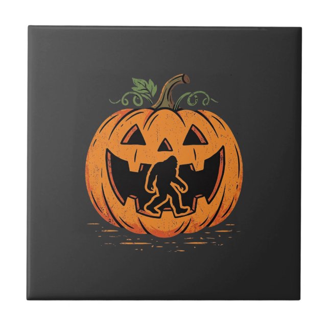 Desenho de silhueta de abóbora de Halloween Bigfoo (Frente)