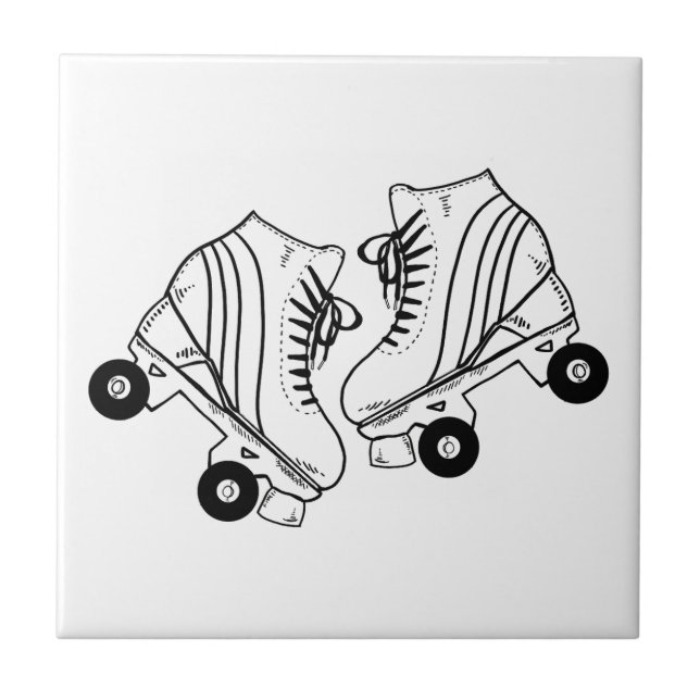 Desenho De Skates Mínimos Pretos E Brancos (Frente)