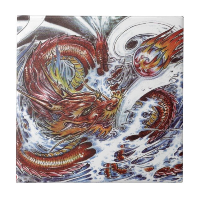 Desenho de Tatuagem de Dragão Japonês (Frente)