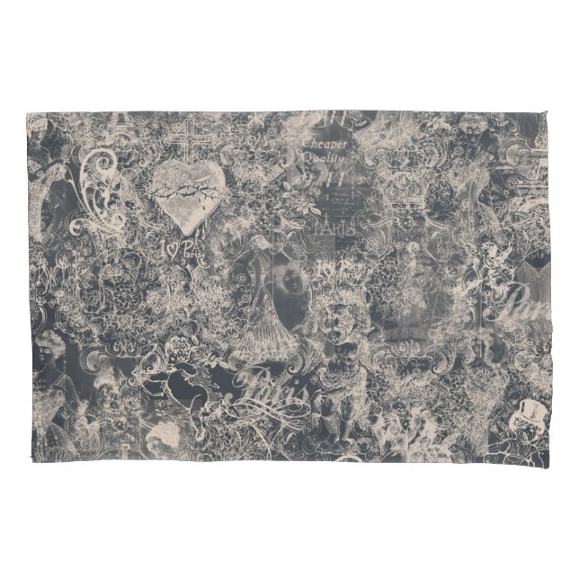 Desenho de Toile de Paris Preto Elegante (Frente)
