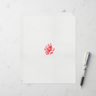 desenho de uma flor vermelha sobre fundo branco