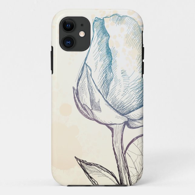Desenho de uma rosa, capas de iphone (Verso)