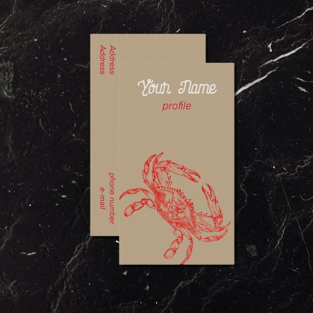 Desenho de vinheta - caranguejo - Cartão de visita (Criador carregado)