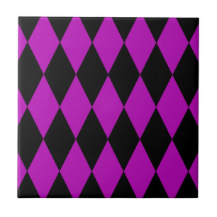Desenho de Xadrez com Diamantes Harlequim Preto Ro