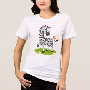 Desenho de Zebra Bebê Brincando com Borboleta