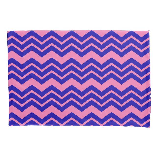 Desenho de Ziguezague Chevron Rosa Azul (Frente)