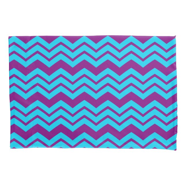 Desenho de Ziguezague em Chevron Roxo Azul  (Frente)