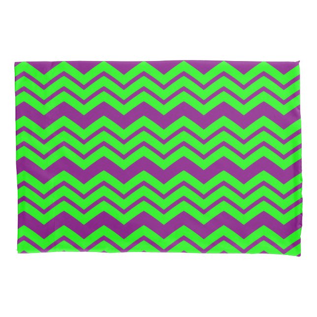 Desenho de ziguezague em chevron verde roxo (Frente)