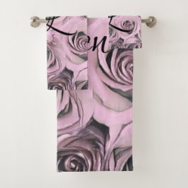 Desenho do conjunto das toalhas rosas cor-de-rosa