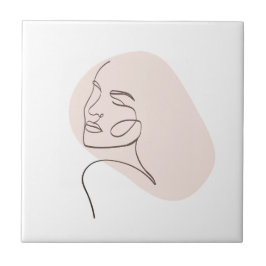 Desenho do rosto de uma mulher de linha