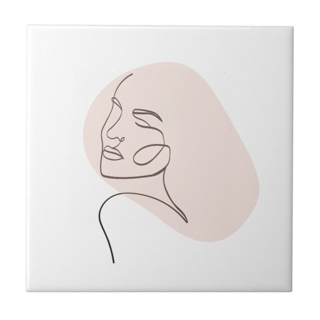 Desenho do rosto de uma mulher de linha (Frente)