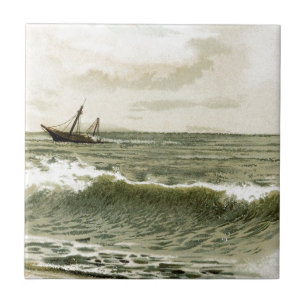 Desenho do vintage: Vista para o mar