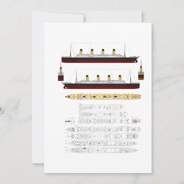 Desenho e Diagrama Titanic do RMS (Frente)