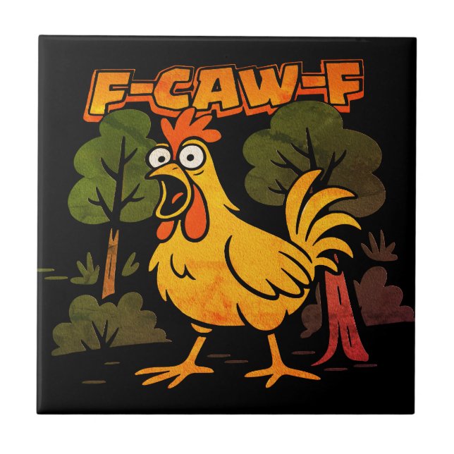 Desenho Engraçado de Frango – Humor Animal de Dese (Frente)