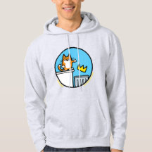 Desenho engraçado de gato sem reis em uma camiseta