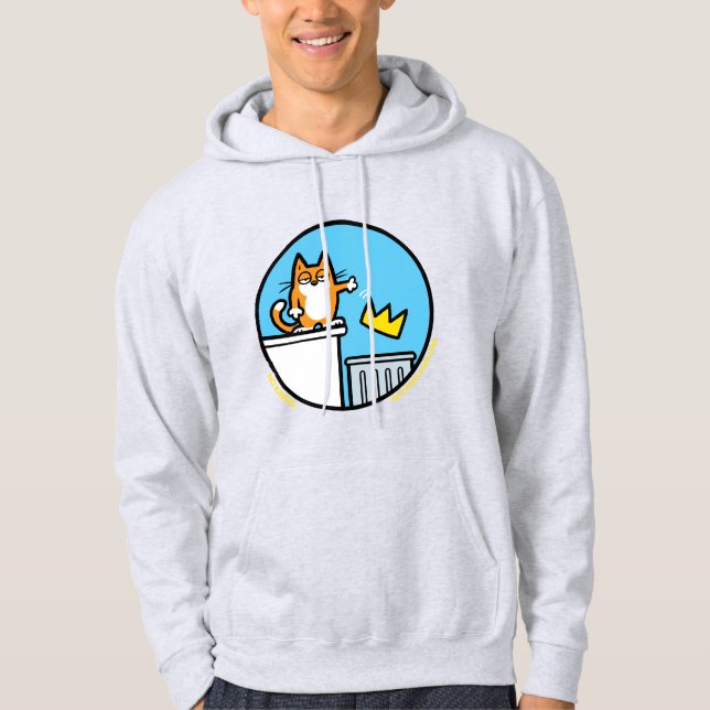 Desenho engraçado de gato sem reis em uma camiseta (Frente)