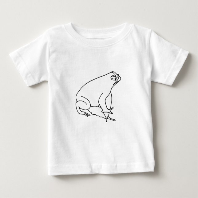 Desenho esquemático do sapo das folhas e camisetas (Frente)