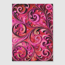 Desenho floral Art Nouveau Rosa Enferrujada