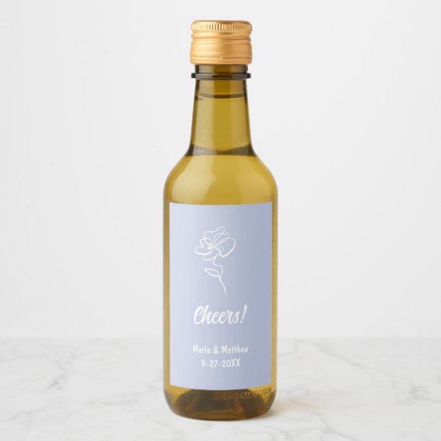 Desenho Floral Clássico e Elegante Periwinkle Azul (Frente)