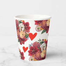 Desenho Floral Romântico de Flor e Coração